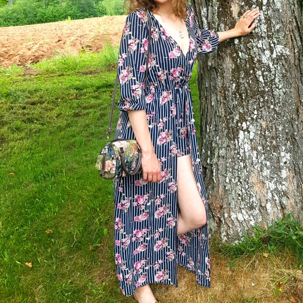 Floral romper with skirt